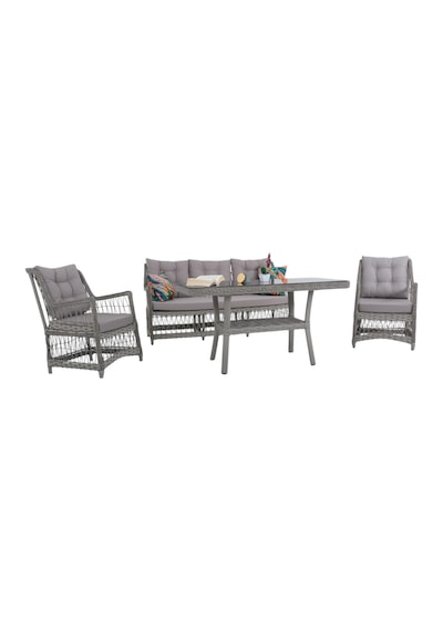 Lavida Bahçe Oturma Takımı Rattan Bahçe Balkon Takımı 3+1+1 Ve Sehpa