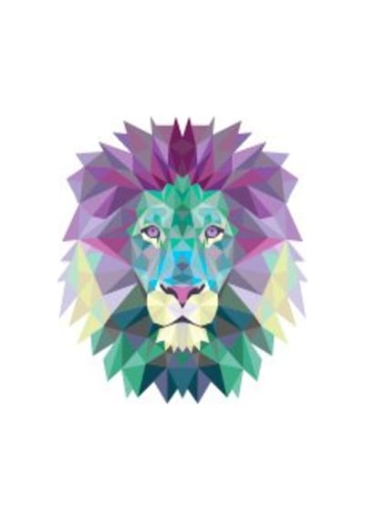 Bay Etiket An12 Triangle Tasarim Aslan Sticker