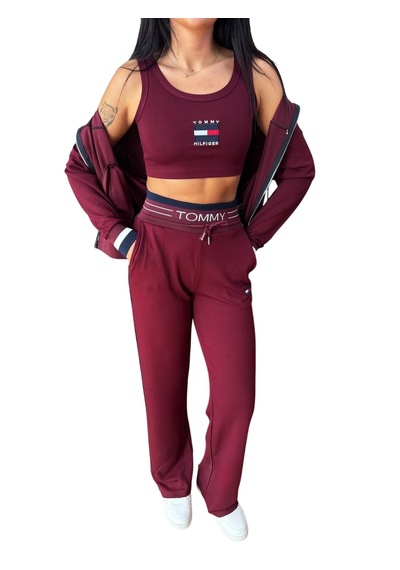 Tommy Hilfiger Bayan 3 "lü Eşofman Takımı Set Bordo