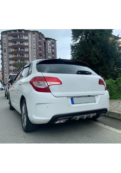 Citroen C4 Uyumlu Body Kit Difüzör 2 Çıkış Gri Kare