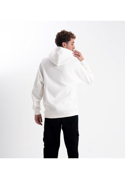 Unisex Jordan Logo Baskı Kapşonlu Sweatshirt Beyaz