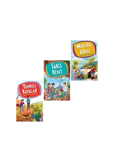 Ahmet Yılmaz Boyunağa 3'lü Kitap Seti Yankılı Kayalar - Saklı Kent - Macera Adası