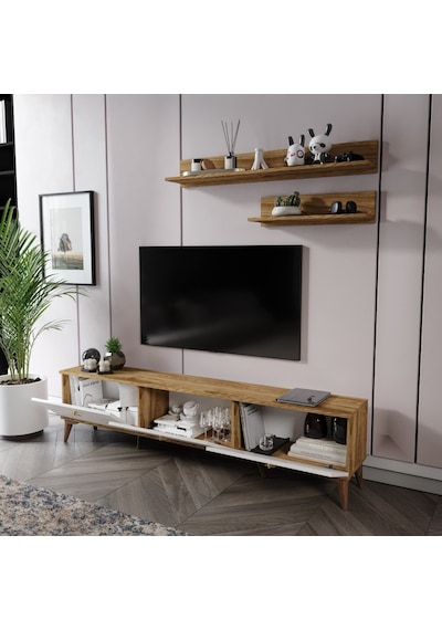 Simple Modern 180 Cm Smp18033 Tv Ünitesi 2 Raflı Eekru Ceviz Ceviz - Ekru Simple Modern 180 Cm Smp18033 Tv Ünitesi 2 Raflı Eekru Ceviz Ceviz - Ekru