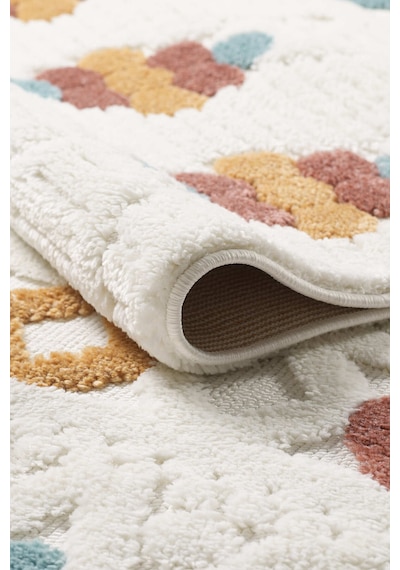 Mariesse Home Elit Bukleli Multi Renkler Yumuşak Peluş Post Shaggy Çocuk Odası Oturma Odası Salon Halısı 0911a Çok Renkli