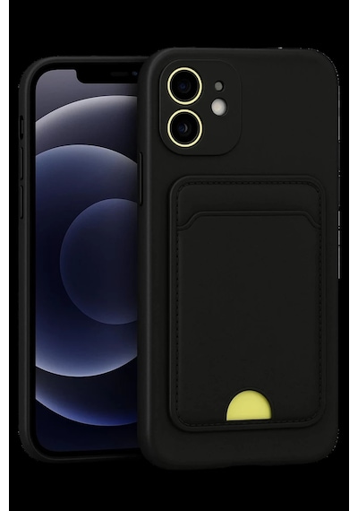 Apple iPhone Uyumlu 11 Kılıf Kelvin Kartvizitli Silikon - Siyah Ym168049