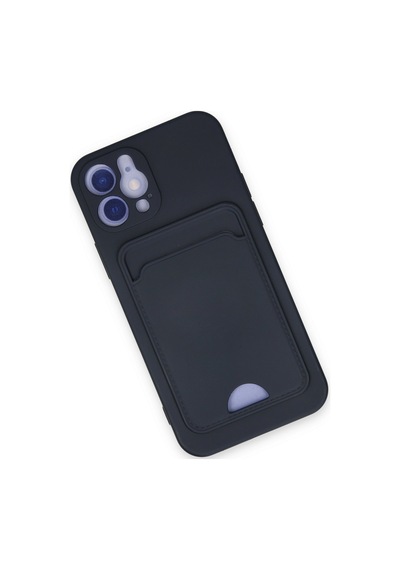 Apple iPhone Uyumlu  12 Kılıf Kelvin Kartvizitli Silikon -  Lacivert