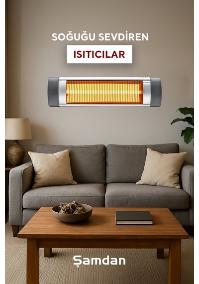 Şamdan Ikiz 3000 W Infrared Isıtıcı Siyah