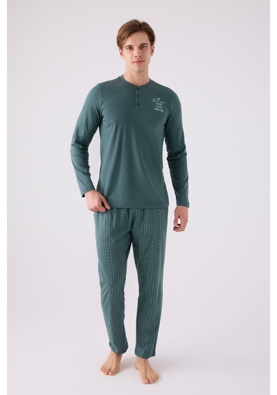 Arnetta 3130 Erkek Düğmeli Uzun Kol Pijama Takım 001