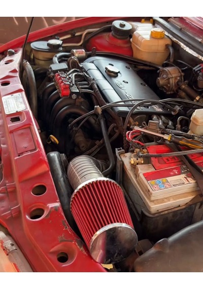 Ford Escort Uyumlu Spor Açık Hava Filtresi Krom Başlı Kırmızı Renk