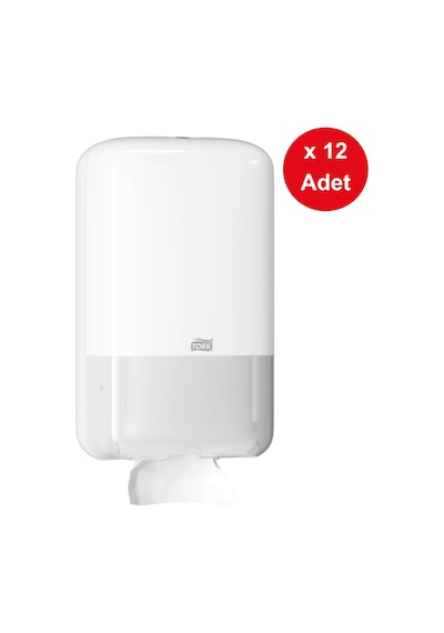 Tork Katlamalı Tuvalet Kâğıdı Dispenseri Beyaz X 12 Adet 556000 Beyaz