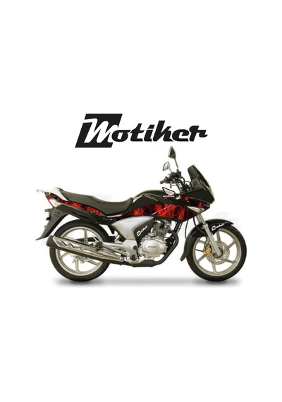 Honda Cbf 150 Kırmızı Fırtına Desenli Sticker Etiket Modeli Yazıs