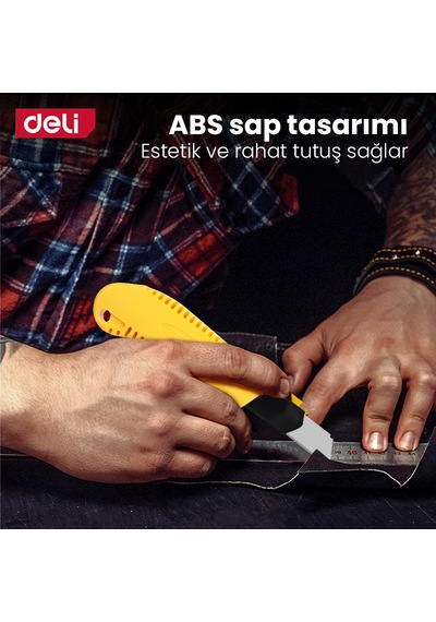 Delı Profesyonel Plastik Saplı 9 Mm Sk5 Kırılabilir Maket Bıçağı Dayanıklı Abs Gövdeli
