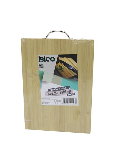 Northcity Metal Kulplu Bambu Kesme Tahtası 26x36x1.7 Cm Bambu Ahşap