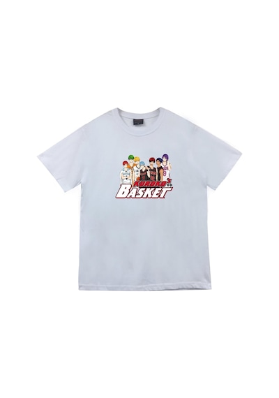 Kuroko No Basket Anime Baskılı Unisex %100 Pamuk Beyaz T-shirt Beyaz