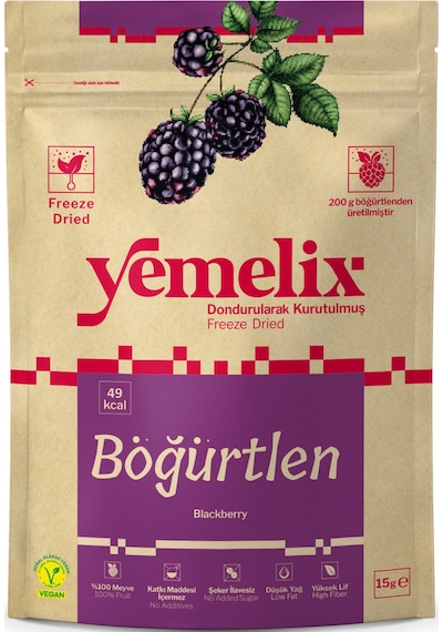 Freeze Dried Böğürtlen Kuru Meyve Cipsi - Dondurularak Kurutulmuş Böğürtlen 15g 15 G