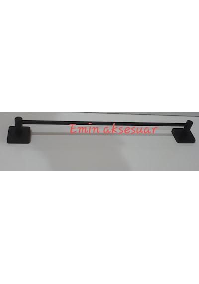 Uzun Havluluk 40 Cm Kare Tabanlı Mat Siyah