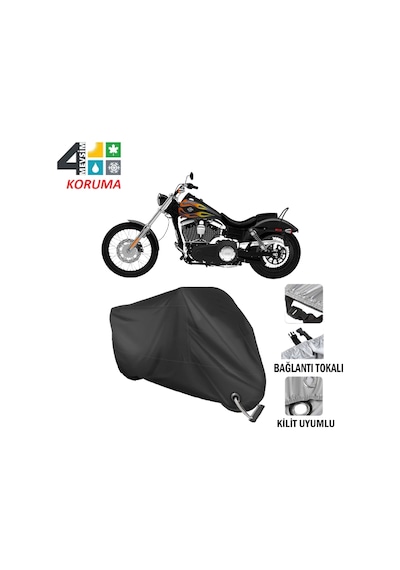 Chopper Serisi Motosiklet Brandası ( Kilit Uyumlu - Siyah