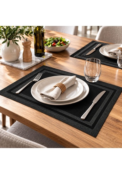Un-901 -s 6 Lı Amerıkan Servıs Setı 30x450 Cm Siyah