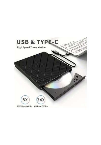 Harici Cd Dvd Okuma Yazma Usb 3.0 Hub Çok Amaçlı External Drive Tf Sd Kart Okuyucu 8in1