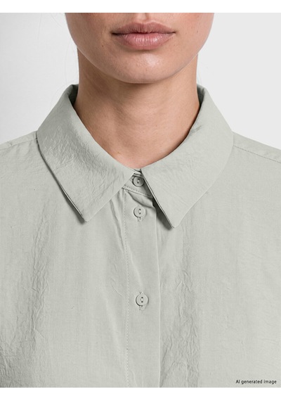 Lcw Everyday Yeşil Oversize Modal Karışımlı Kadın Gömlek Tunik