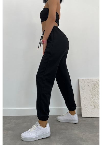 Blackjack Giyim Unısex Slim Fit Jogger Eşofman Altı Kömürr