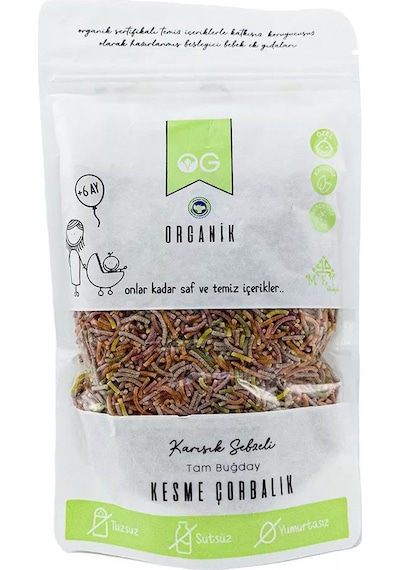 Organik Karışık Sebzeli Tam Buğday Kesme Çorbalık 200gr