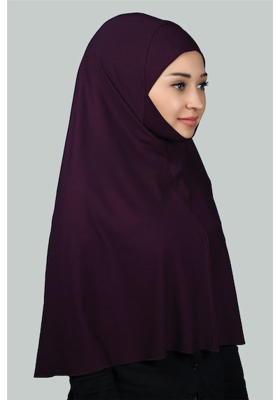 Altobeh Hazır Türban Peçeli Pratik Eşarp Tesettür Nikaplı Hijab - Namaz Örtüsü Sufle 3xl - Mürdüm MÜRDÜM