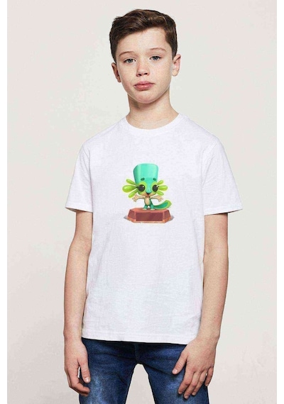 Tshirthane Lizzy Zooba Battle Royale Baskılı Unisex Çocuk Beyaz T-Shirt