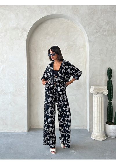 Verymoda Süzüne Nakışlı Pantolon F1927 Siyah