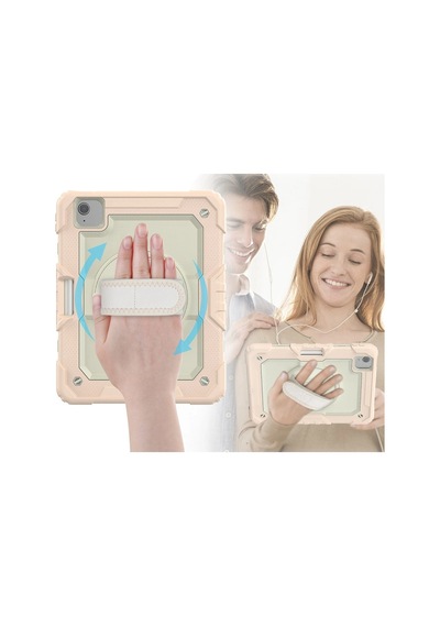Tablet Tutucu Apple İpad Pro 11 2020 Kılıf Strap New Tablet Kapak - Pembe