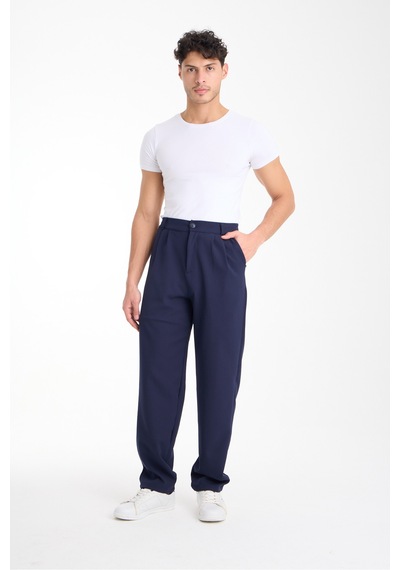 Gugus Erkek Baggy İthal Kumaş Pantolon Lacivert