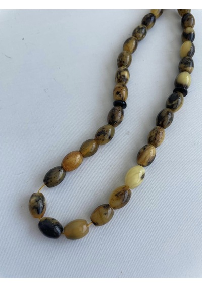 Doğal Kaya Damla Kehribar Tesbih 45lik 9,1x6,6mm 11,20 Gram