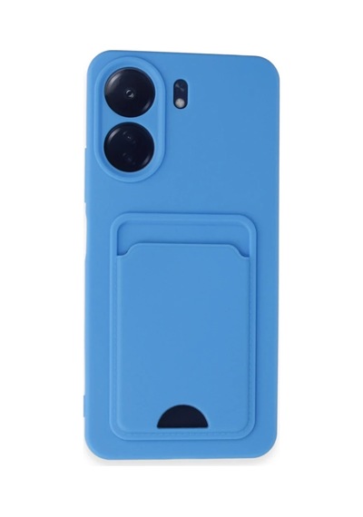 Xiaomi Redmi 13c Kılıf Kelvin Kartvizitli Silikon - Mavi 0.2M-Çok Renkli
