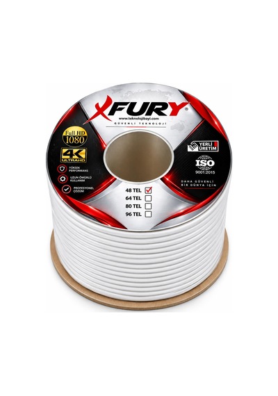 Fury 48 Tel Rg6-u6 Koaksiyel Tv Ve Uydu Anten Kablosu 100 Metre