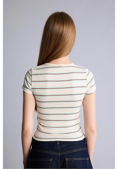 Defacto 26y801002523 Ekru Kadın T-shirt G2231ax/er98
