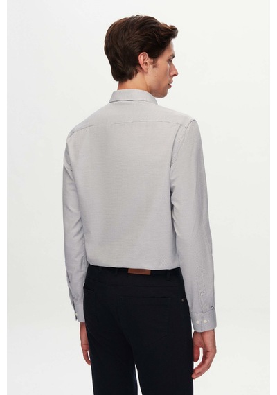 Twn Slim Fit Siyah Armürlü Gömlek 3ef0224552881 Siyah