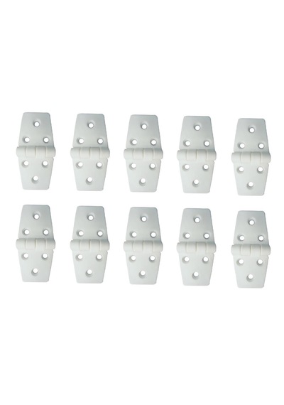 Saray 10'lu Plastik Menteşe. Uzun-uzun Model. Beyaz. 37x78mm