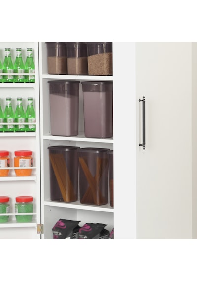 Pasific Home Guzzo Tekerlekli Kiler Çok Amaçlı Erzak Dolabı 80 cm Parlak Beyaz