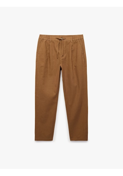 Koton Regular Fit Beli Lastikli Düğmeli Düz Paça Keten Karışımlı Chino Yazlık Pantolon Kahverengi 6sam40003hw Kahve Koton Regular Fit Beli Lastikli Düğmeli Düz Paça Keten Karışımlı Chino Yazlık Pantolon Kahverengi 6sam40003hw Kahve