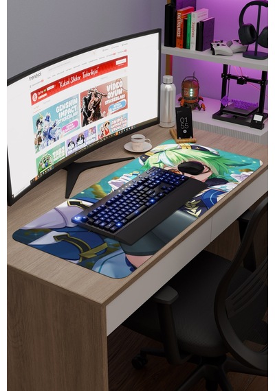Sucrose Genshin Impact Anime Oyuncu V2 - 90x40 Xxl Gaming Mouse Pad Fare Altlığı