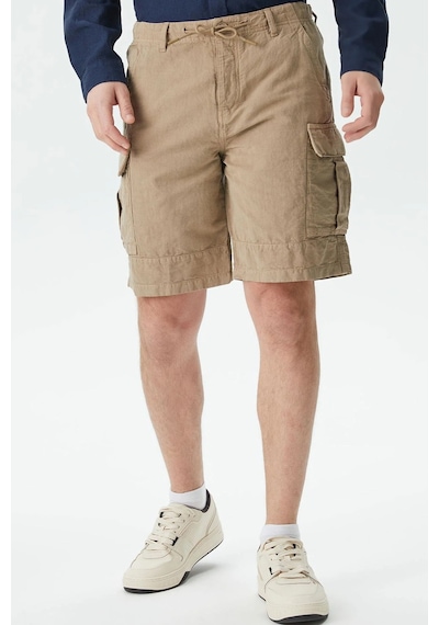 Lacoste Men's Relaxed Fit Brown Bermuda Shorts Erkek Kargo Cepli Rahat Kesim Pamuk Keten Şort Kahve