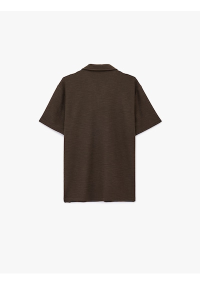 Koton Regular Fit Kısa Kollu Basic Polo Yaka Tişört Kahverengi 6sam10426mk Kahve