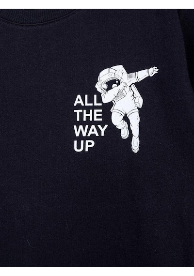 Nk Kids Erkek Çocuk Pamuklu All The Way Up Yazılı T-shirt-14001-siyah Siyah
