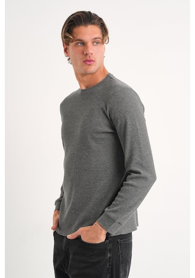 Alexander Gardi Alexandergardı Uzun Kollu Bisiklet Yaka Basic Sweatshirt Antrasit