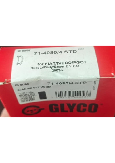 Iveco Fiat F1a Ana-kol Yatak Takım Glyco 71-4080/4 Std H1020/5 Std 1 Set