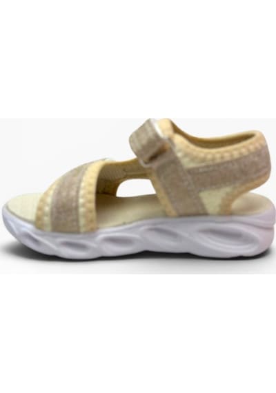 Arzen Bebe 229-26 Simli Işıklı Cırtlı Anatomik Kız Çocuk Sandalet 26-30 Altın