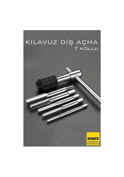 6'lı Diş Açma Kılavuz Seti T-kollu, Endüstriyel Çelik, M6-m12 Arası Dişli Matkap Ucu 6'lı Diş Açma Kılavuz Seti T-kollu, Endüstriyel Çelik, M6-m12 Arası Dişli Matkap Ucu