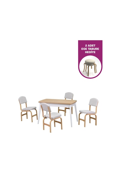 Vilinze Ege Sandalye Avanos Ahşap Mdf Açılır Mutfak Masası Takımı - 70x120+30 Cm Beyaz Vilinze Ege Sandalye Avanos Ahşap Mdf Açılır Mutfak Masası Takımı - 70x120+30 Cm Beyaz