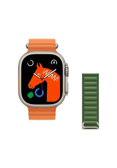 Watch 8 Ultra 49mm Amax Ultra Akıllı Nfc - Gps - Kablosuz Şarj Turuncu Kordonunu Seç