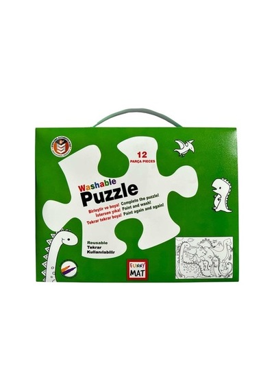 Dinozor Temalı Boyama Puzzle Seti, 12 Parça İle Eğlenceli Aktivite